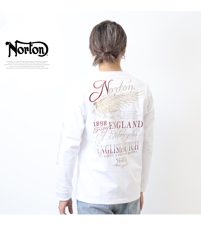 ノートン Norton ウイング刺繍 バックインパクト ロンT メンズ