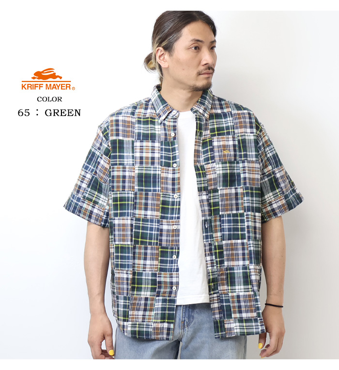 KRIFF MAYER（クリフメイヤー） パッチワークシャツ 半袖シャツ メンズ