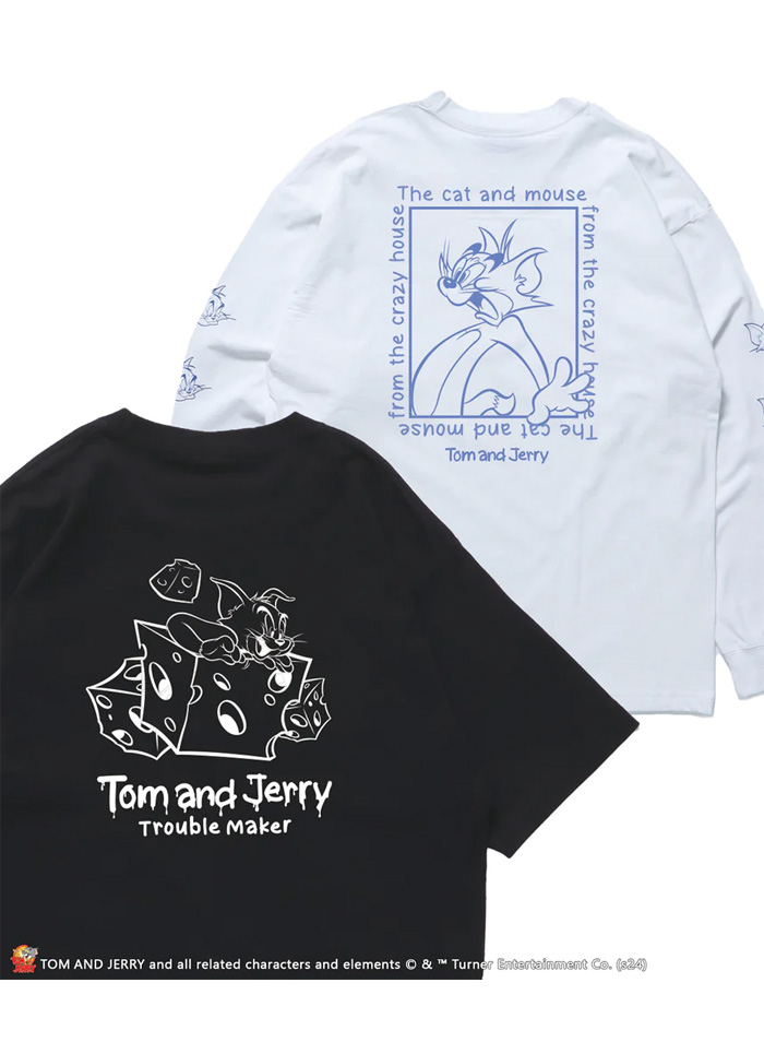SEQUENZ トムとジェリー レイヤード 長袖Tシャツ 半袖Tシャツ