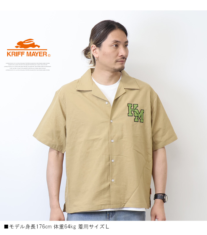 KRIFF MAYER（クリフメイヤー） クリフラビット刺繍 半袖シャツ 綿麻
