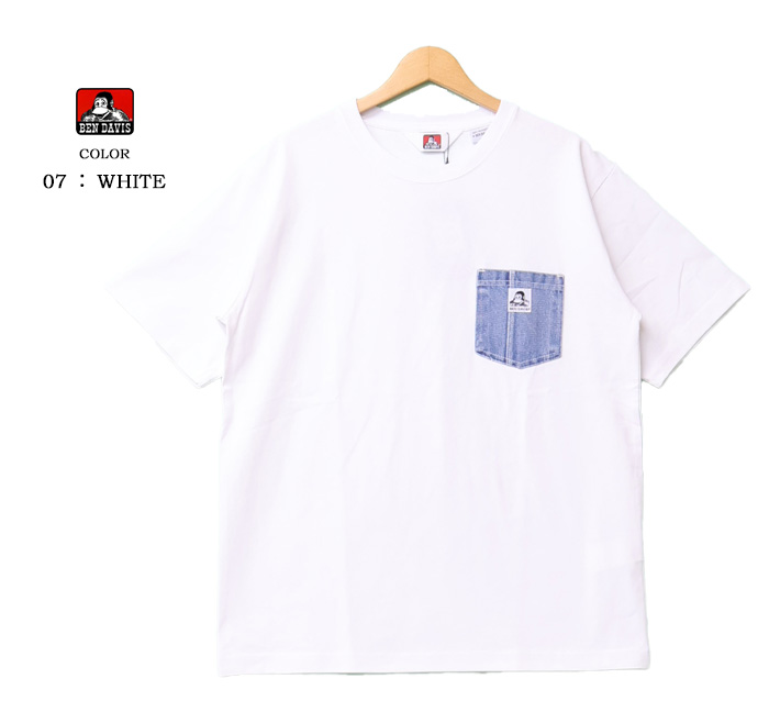 BEN DAVIS ベンデイビス デニム 胸ポケット 半袖Tシャツ 半T メンズ 