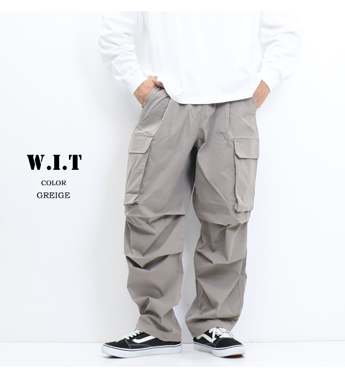 w,i,t パラシュートカーゴパンツ ワイドパンツ スノーパンツ