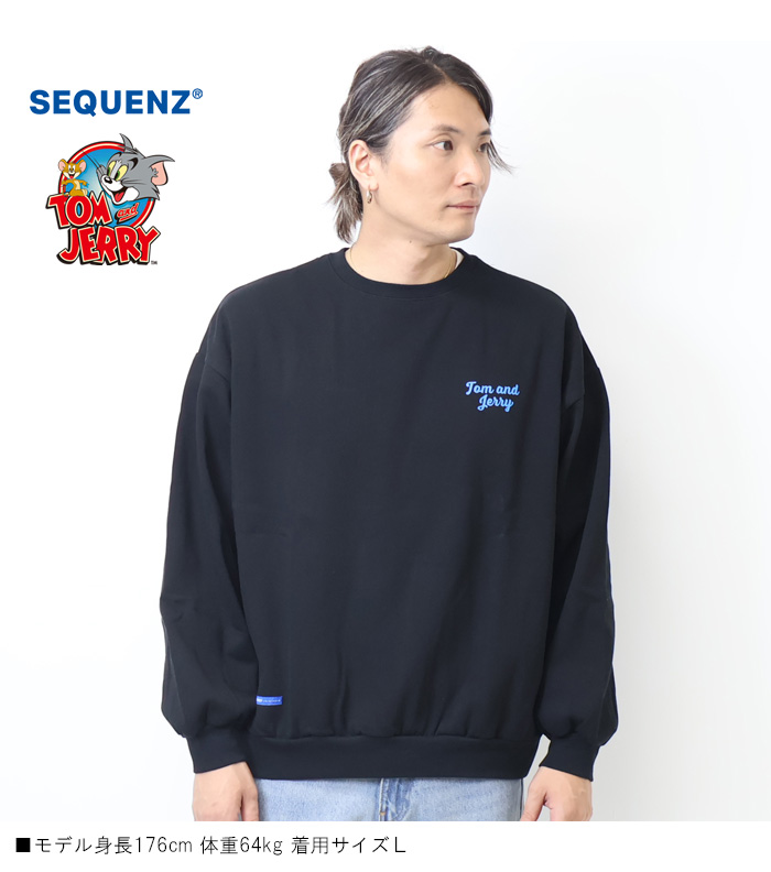 SEQUENZ トムとジェリー レトロ バックプリント クルーネック