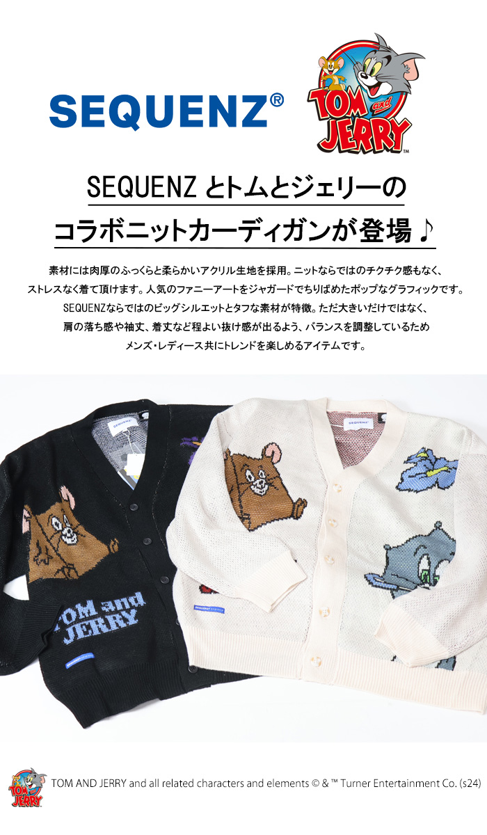 SEQUENZ トムとジェリー ファニーアート ジャガード ニット