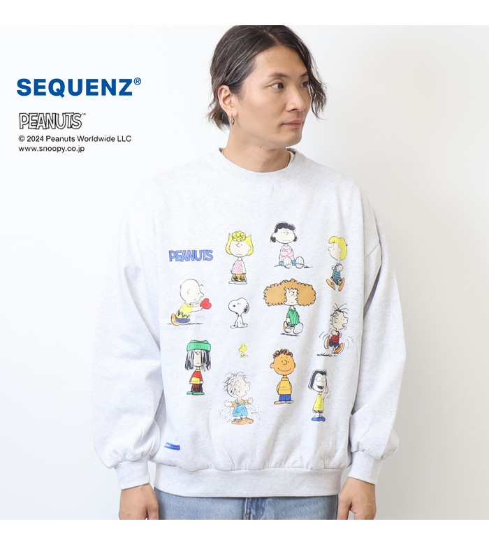SEQUENZ スヌーピー キャラクタープリント クルーネック