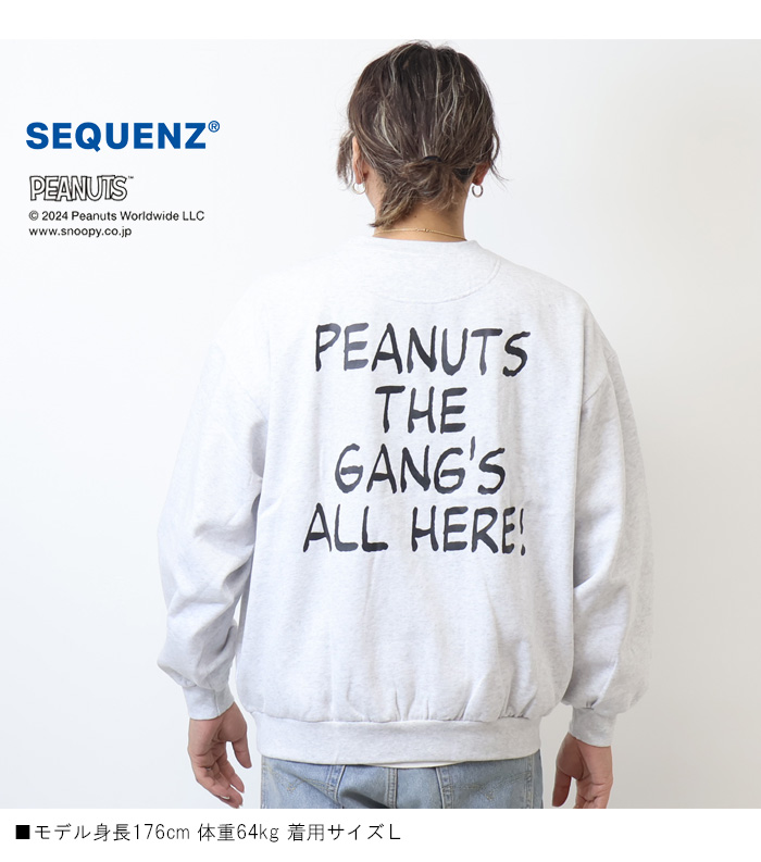 SEQUENZ スヌーピー キャラクタープリント クルーネック