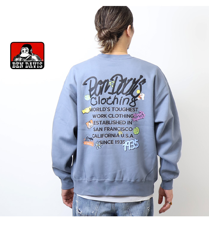 バーゲンで BEN DAVIS ベンデイビス GRATEFUL クルーネックスウェット 裏 服&ファッション小物