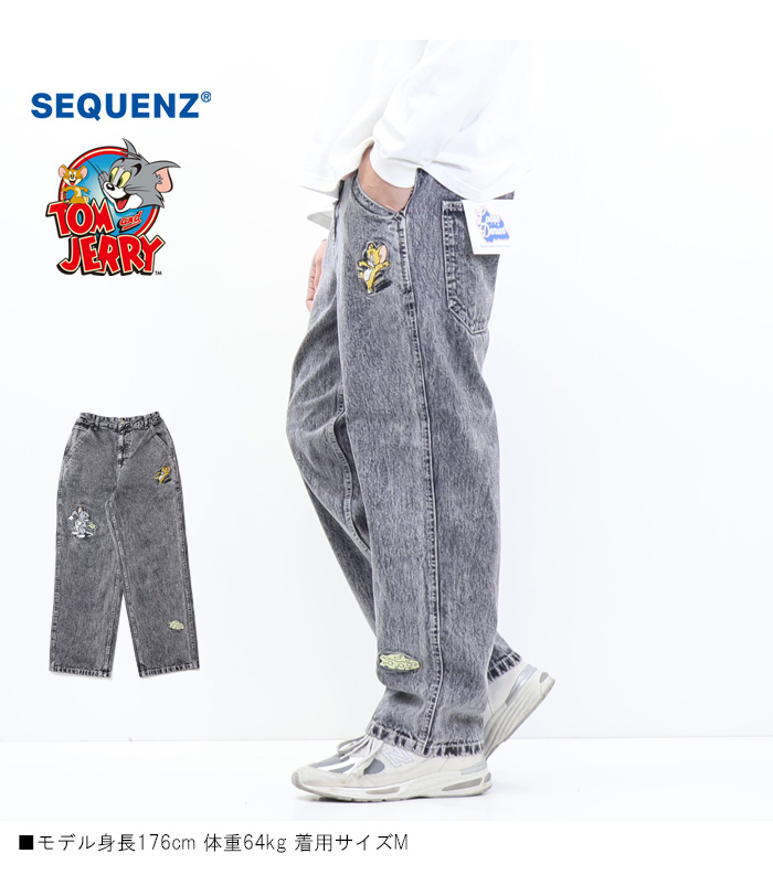SEQUENZ トムとジェリー チェイス ルーズデニムパンツ ジーンズ SEQUENZ トムとジェリー チェイス ルーズデニムパンツ ジーンズ