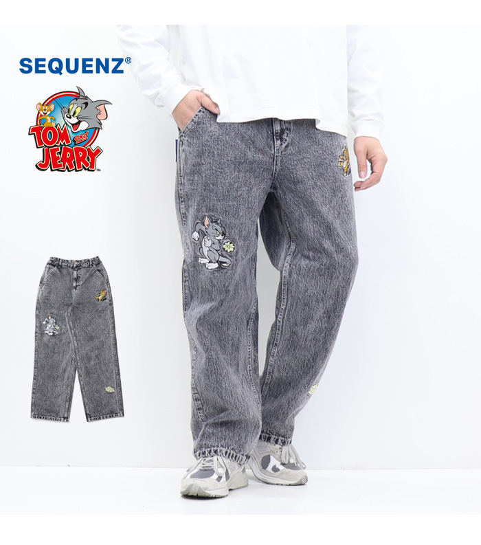 SEQUENZ トムとジェリー チェイス ルーズデニムパンツ ジーンズ SEQUENZ トムとジェリー チェイス ルーズデニムパンツ ジーンズ