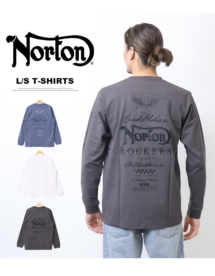 ノートン Norton 3D同系色刺繍 ロンT メンズ 日本限定企画