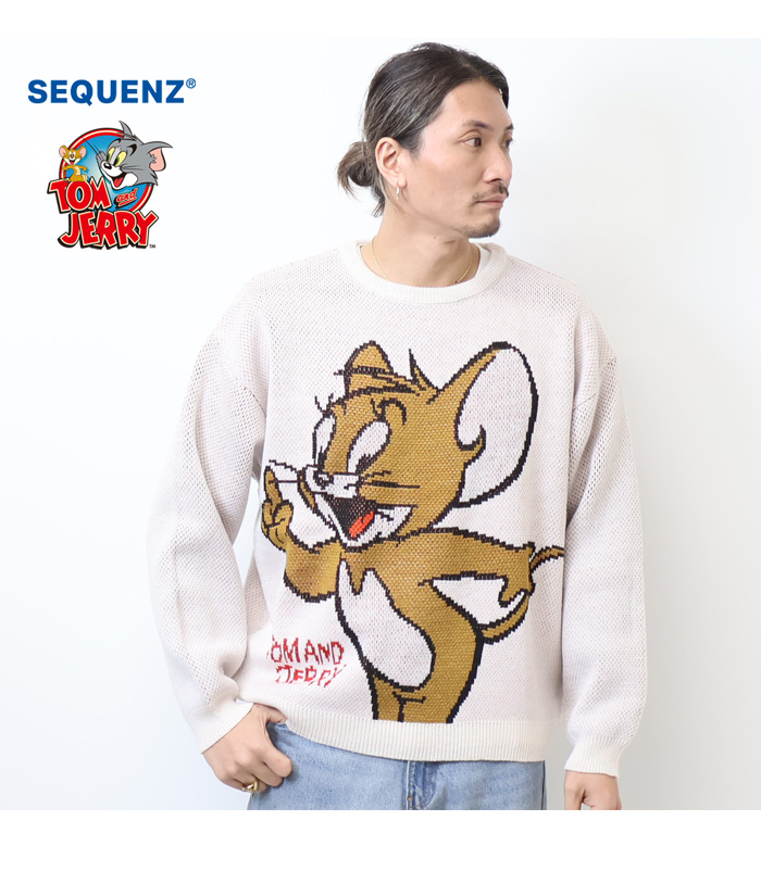 SEQUENZ トムとジェリー キャラクター セーター ニット クルー
