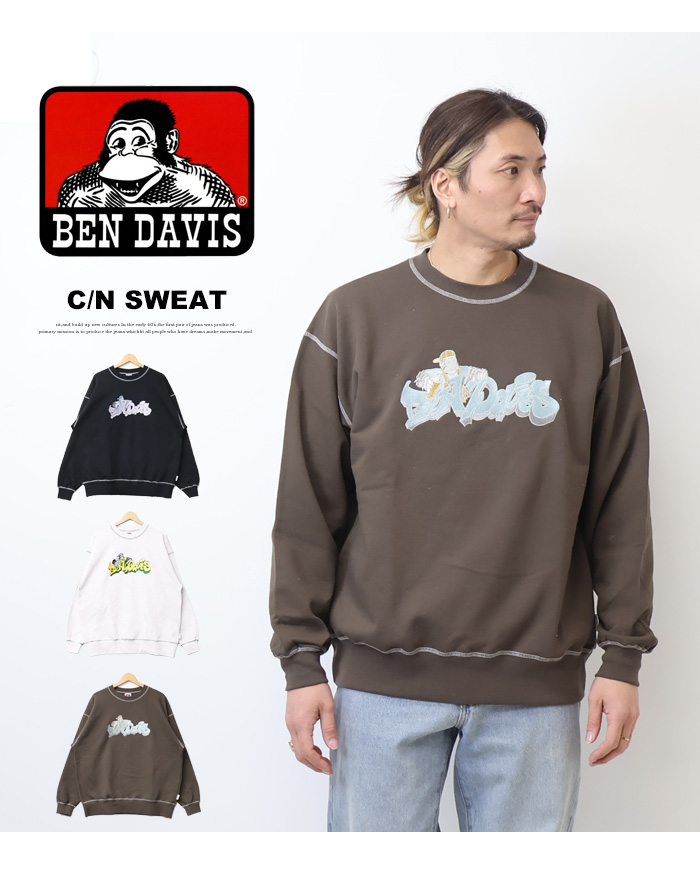 BEN DAVIS（ベンデイビス） グラフィティロゴ クルーネックスウェット
