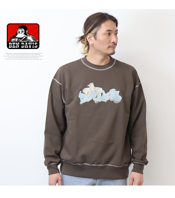 BEN DAVIS（ベンデイビス） グラフィティロゴ クルーネックスウェット