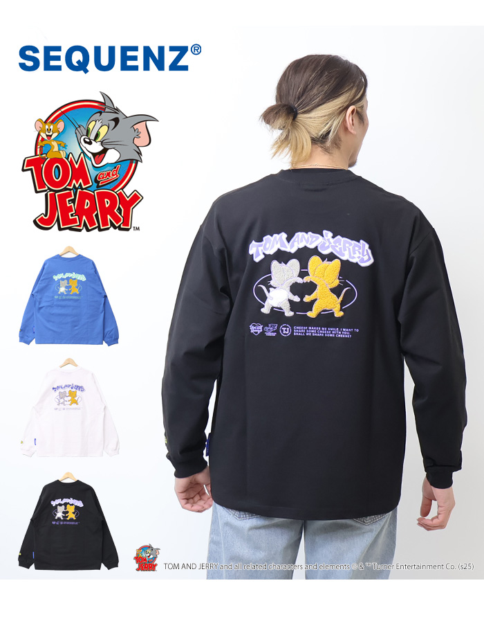 SEQUENZ トムとジェリー ジェリー＆タフィ 長袖Tシャツ ビッグT ロンT