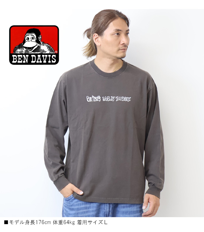 BEN DAVIS（ベンデイビス） グラフィック パウダーブリーチ加工 長袖T