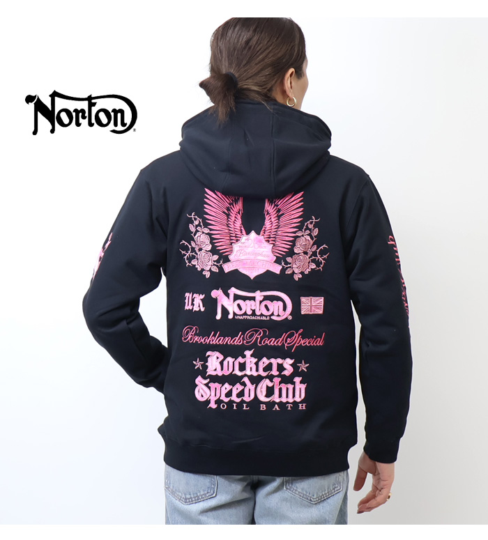 ノートン（NORTON） MAXピンクメタル スウェットジップパーカー 裏毛