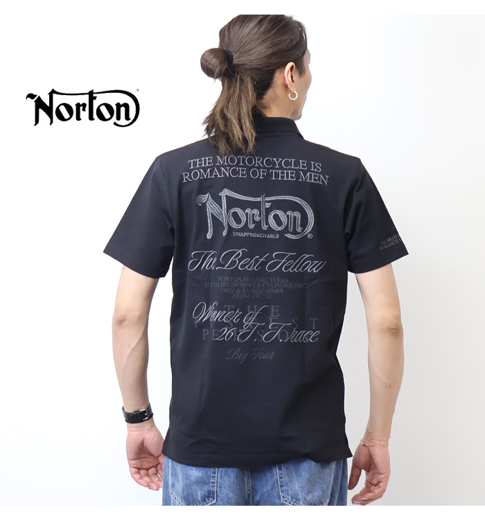 ノートン（NORTON） 同色ラメ刺繍 半袖ポロシャツ メンズ 送料無料
