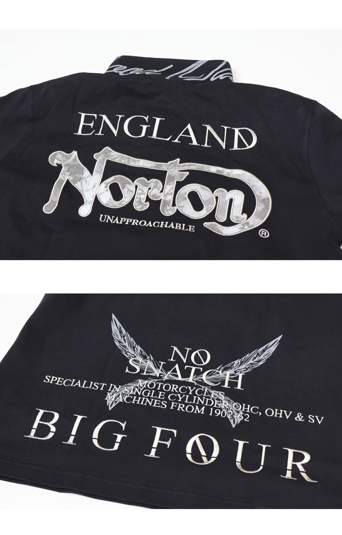 ノートン（NORTON） ワントーンボタニカル叩きつけ 半袖ポロシャツ