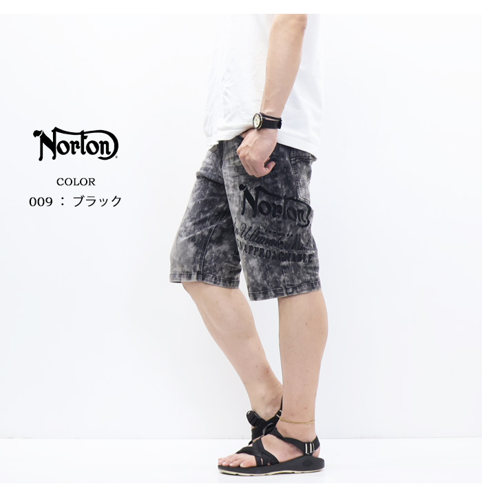 ノートン（NORTON） ストレッチケミカルデニム MAX刺繍 ショートパンツ