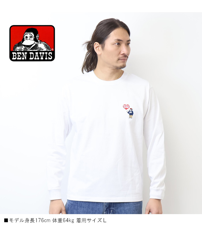 BEN DAVIS（ベンデイビス） ワンポイント刺繍 長袖Tシャツ ロンT 長T