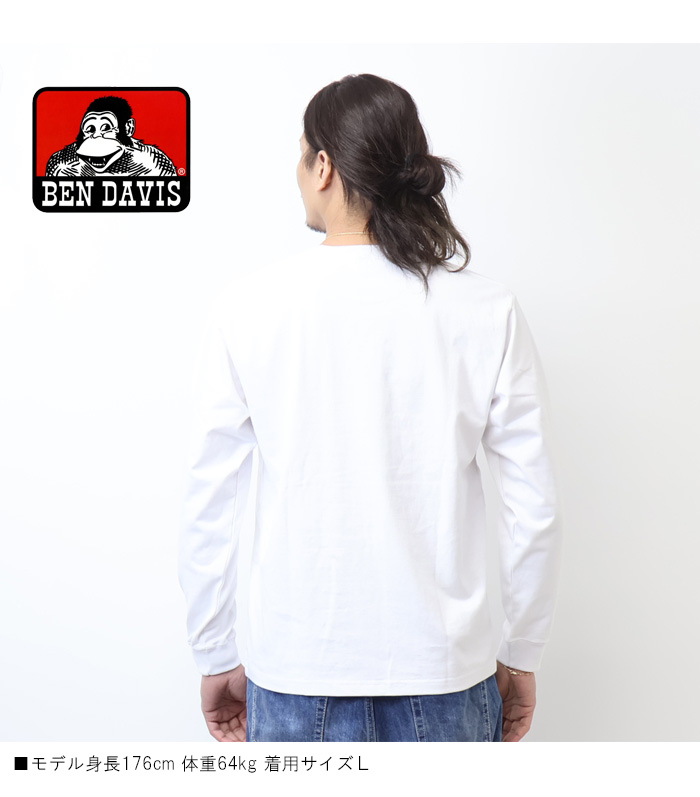 BEN DAVIS（ベンデイビス） ワンポイント刺繍 長袖Tシャツ ロンT 長T
