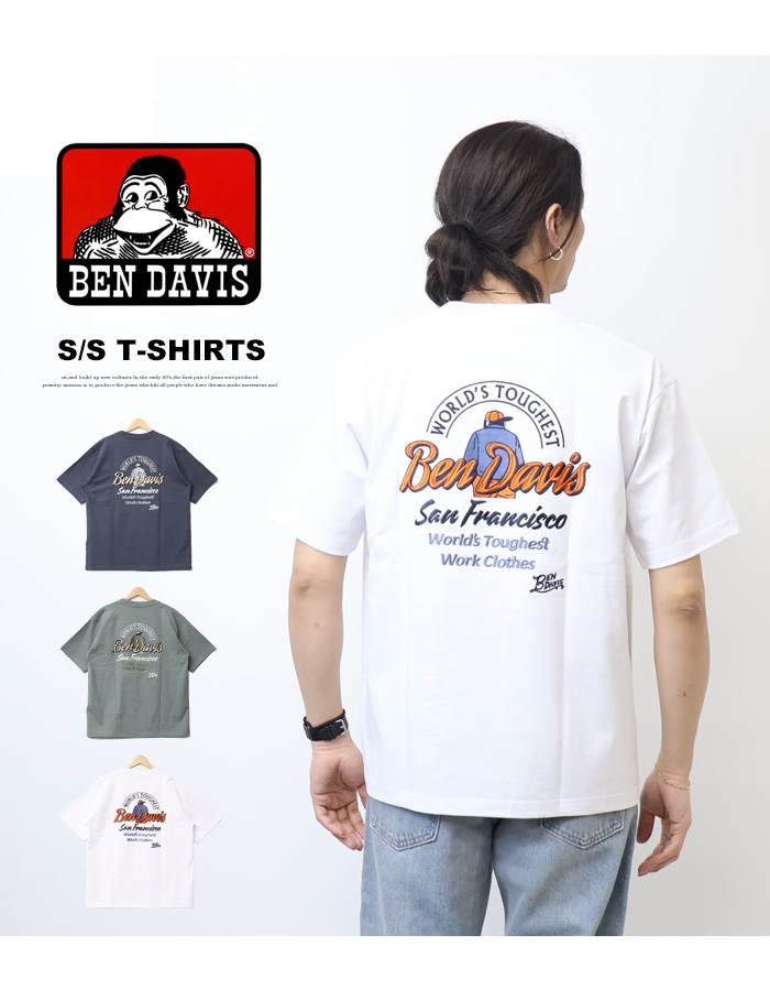 BEN DAVIS（ベンデイビス） 刺繍 半袖Tシャツ BD LABEL ビッグ