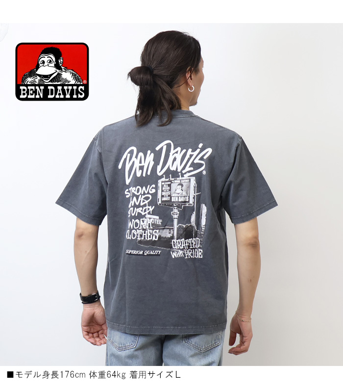 BEN DAVIS（ベンデイビス） ヴィンテージ加工 プリント 半袖Tシャツ