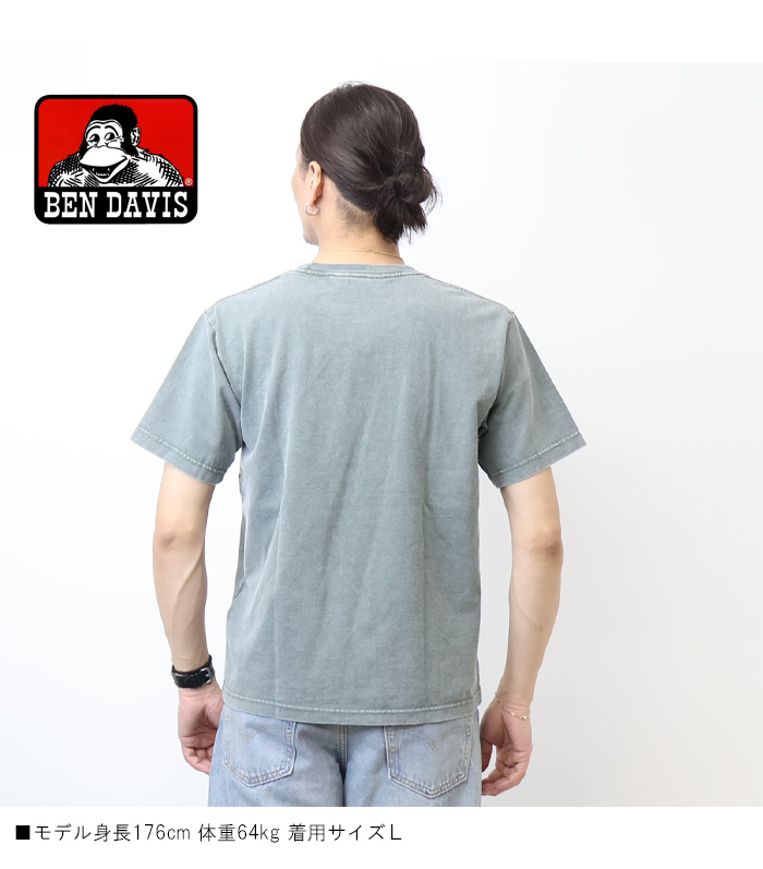 BEN DAVIS（ベンデイビス） ヴィンテージ加工 胸ポケット 半袖Tシャツ