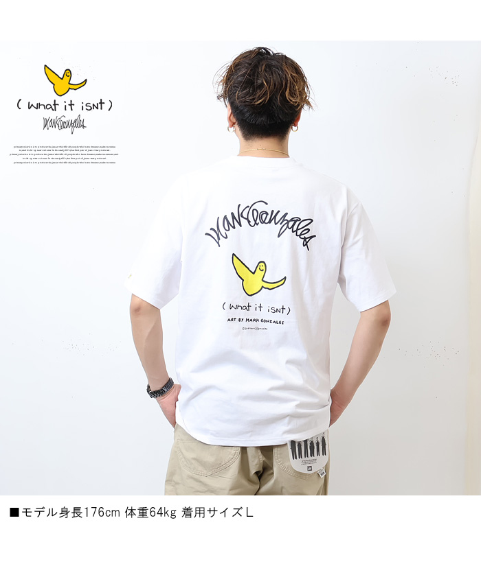 What it isNt ART BY MARK GONZALES マークゴンザレス バックプリント 半袖Tシャツ ビッグシルエット ビッグT メンズ  レディース ユニセックス 2H7-13360