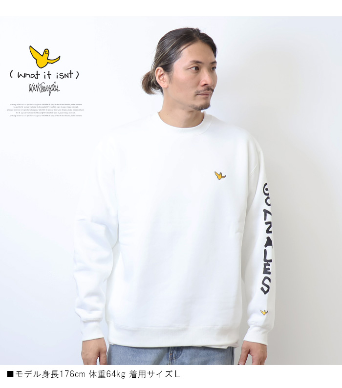 What it isNt ART BY MARK GONZALES マークゴンザレス オープンザドア バックプリント スウェットシャツ 裏起毛  トレーナー メンズ 送料無料 2H7-64345
