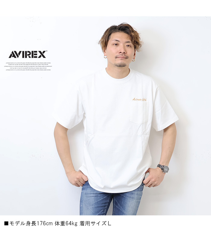AVIREX アヴィレックス スーベニア 刺繍 ポケット 半袖Tシャツ 半袖 T 