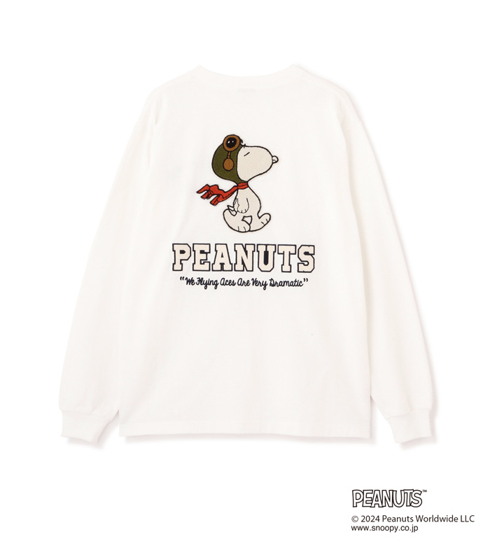 AVIREX アヴィレックス PEANUT スヌーピー コラボ 長袖Tシャツ FLYING ACE メンズ ロンT 長T ピーナッツ アビレックス  送料無料 783-4230035