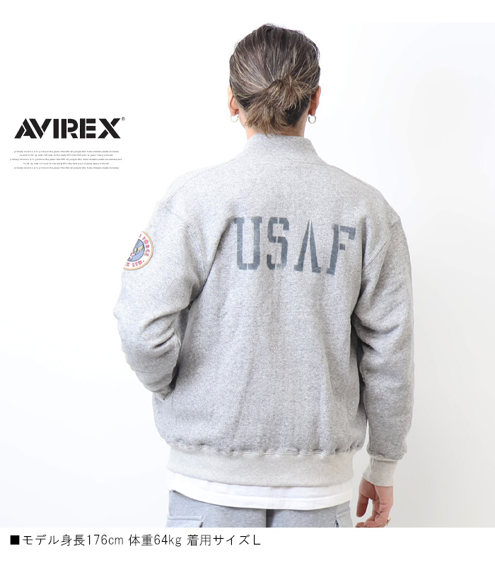 AVIREX アヴィレックス 同色刺繍 バーシティロゴ クルーネック