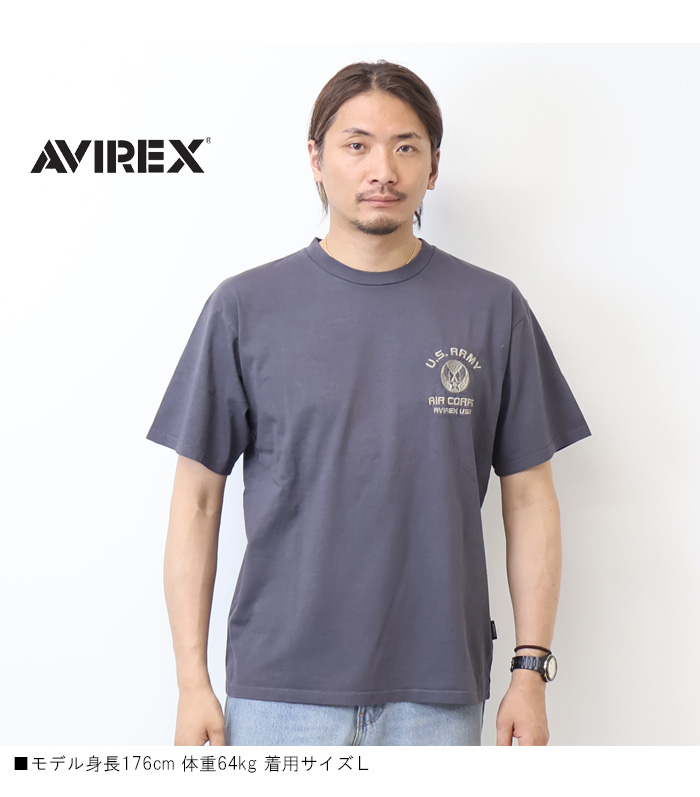 AVIREX（アヴィレックス） フェイドウォッシュ 刺繍 半袖Tシャツ U.S.