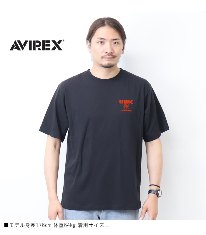 AVIREX アヴィレックス USMC ブルドッグ プリント 半袖Tシャツ