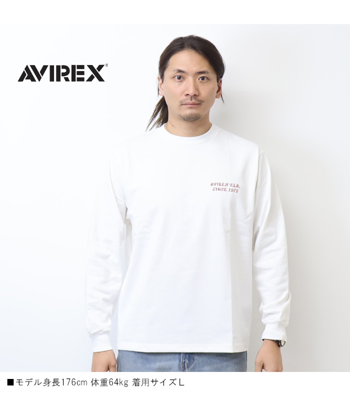 AVIREX（アヴィレックス） 長袖Tシャツ スーベニア刺繍 DRAGON CHERRY