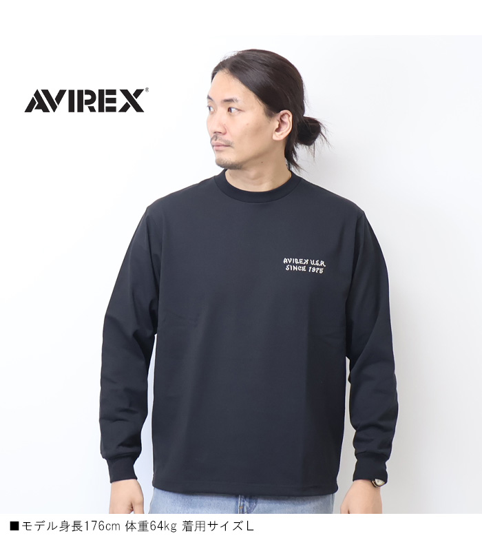 AVIREX（アヴィレックス） 長袖Tシャツ スーベニア刺繍 DRAGON CHERRY