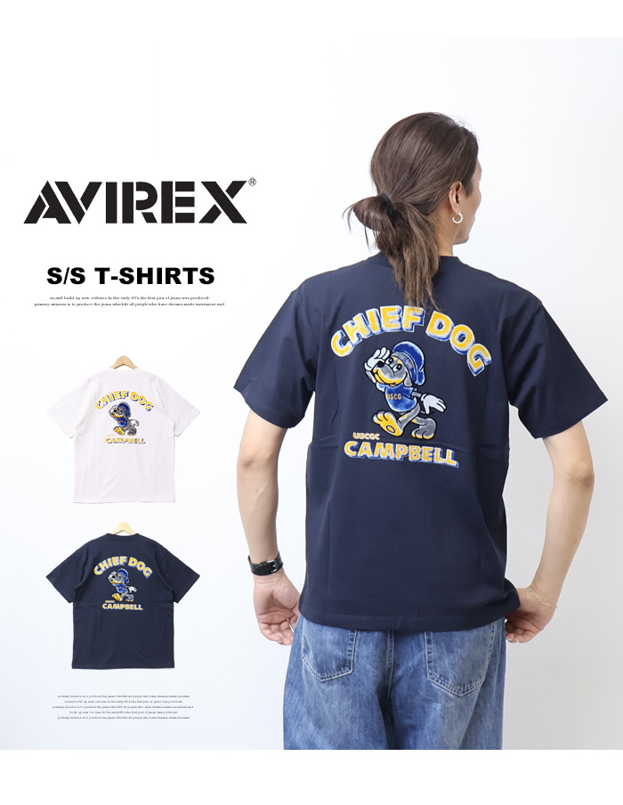 AVIREX（アヴィレックス） CHIEF DOG フロッキープリント 半袖Tシャツ