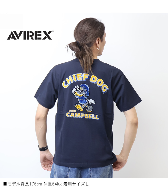 AVIREX（アヴィレックス） CHIEF DOG フロッキープリント 半袖Tシャツ