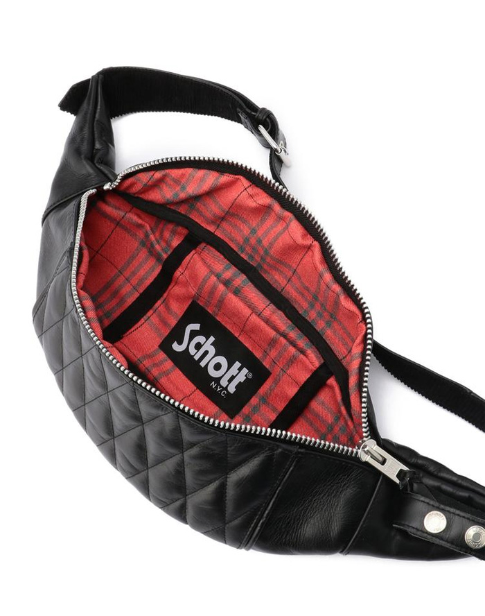 Schott レザー ボディバッグ レッド