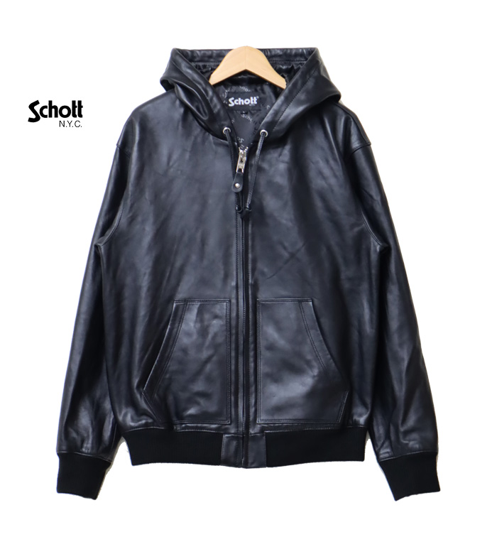 Schott ショット レザー パーカー ブルゾン ジャケット 3111054