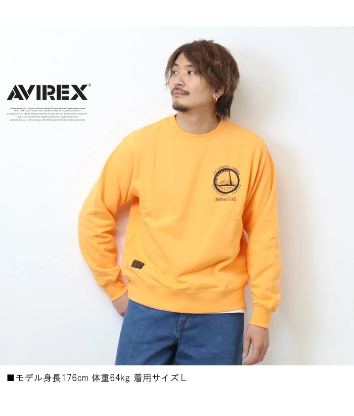 XL アヴィレックス 肉厚コットン プリント スウェットシャツ