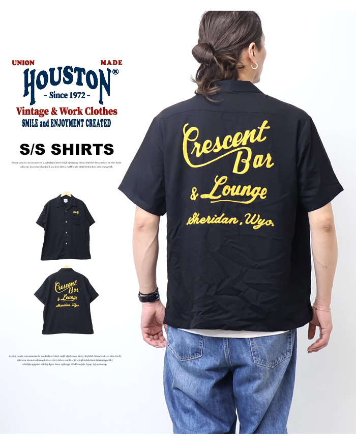 クロマニヨンズ 半袖ボーリングシャツ 新品 HOUSTON（ヒューストン） ボーリングシャツ 半袖シャツ BAR バー