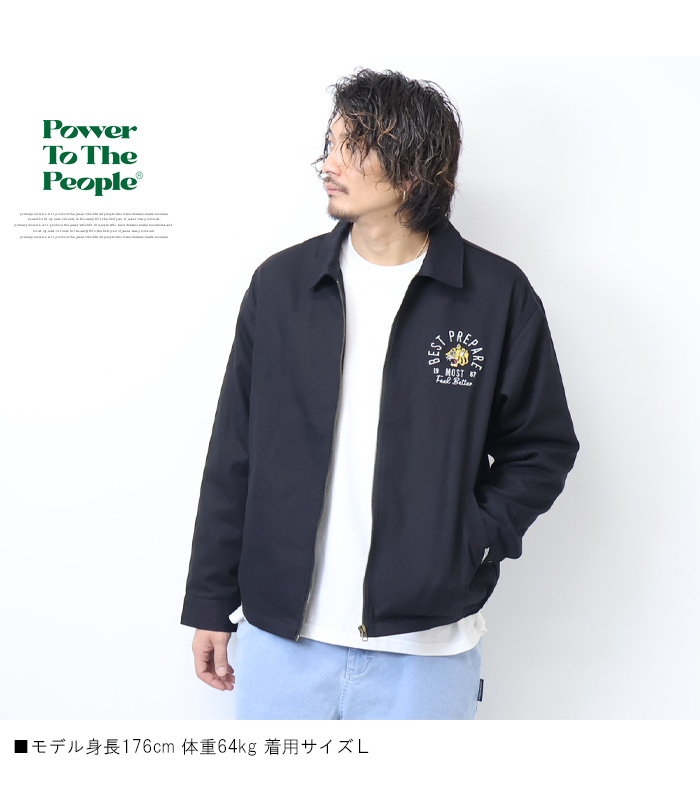 POWER TO THE PEOPLE パワートゥザピープル 虎刺繍 ドリズラージャケット ライトアウター ジップジャケット ブルゾン メンズ  送料無料 4301054