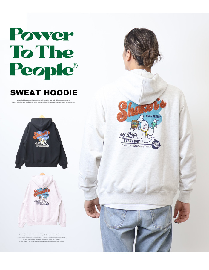 POWER TO THE PEOPLE パワートゥザピープル オバケプリント スウェットパーカー 裏毛 ゴースト プルパーカー フーディ メンズ  送料無料 4901012 : bd-4901012 : REX ONE - 通販 - Yahoo!ショッピング