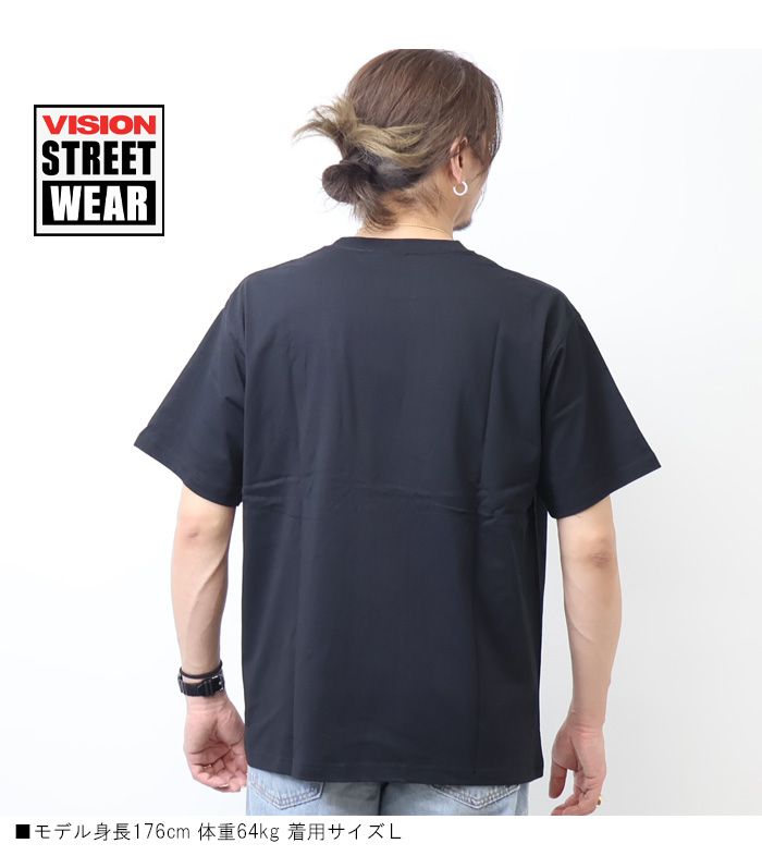 ビジョンストリートウェア 半袖Tシャツ メンズ レディース 半袖 tシャツ ヴィンテージ風 ビッグシルエット VISION STREET WEAR VISION STREET WEAR ビジョンストリートウェアー ワンポイント