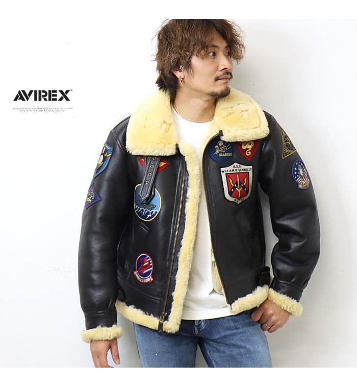 AVIREX アヴィレックス リアルムートン B-3ジャケット TOP GUN