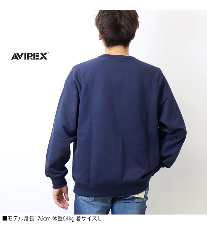 AVIREX SALE セール アヴィレックス ロゴアップリケ クルー