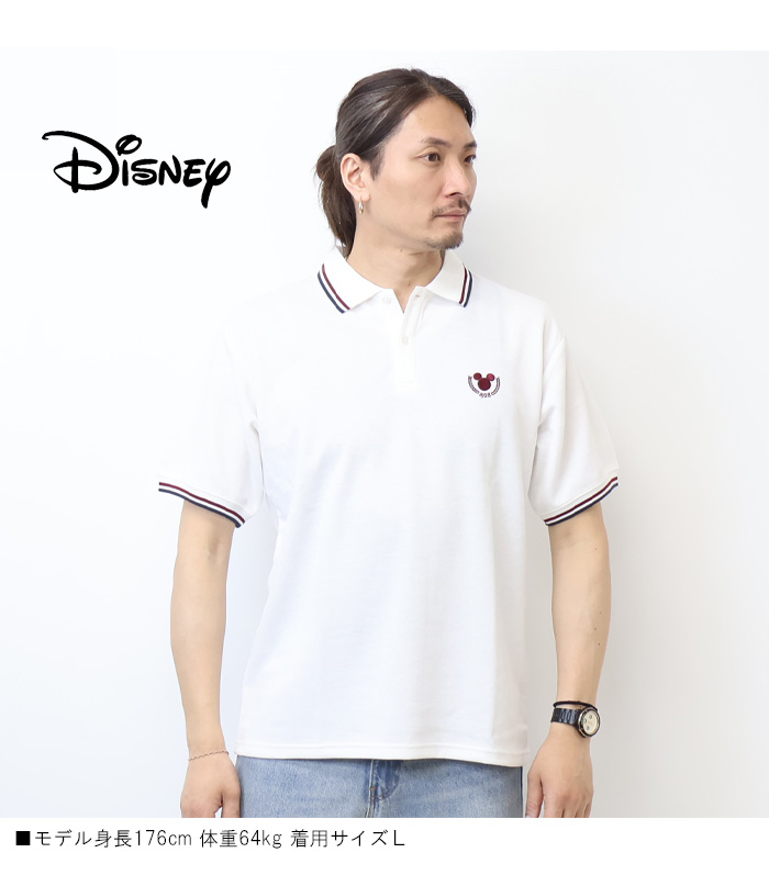 Disney（ディズニー） ミッキーマウス リブライン ワンポイント刺繍