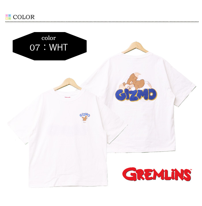 GREMLINES グレムリン プリント サガラ刺繍 半袖Tシャツ 半T ギズモ